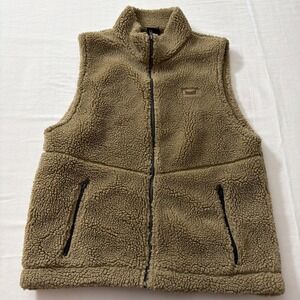 MARKER Polartec full zip vest Women's Large faux Sherpa lining 100% polyester